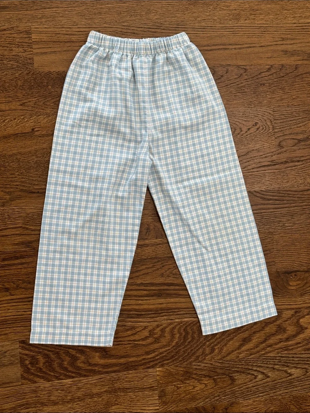 Stitchy Fish Light Blue And Yellow Plaid Boys Pants
